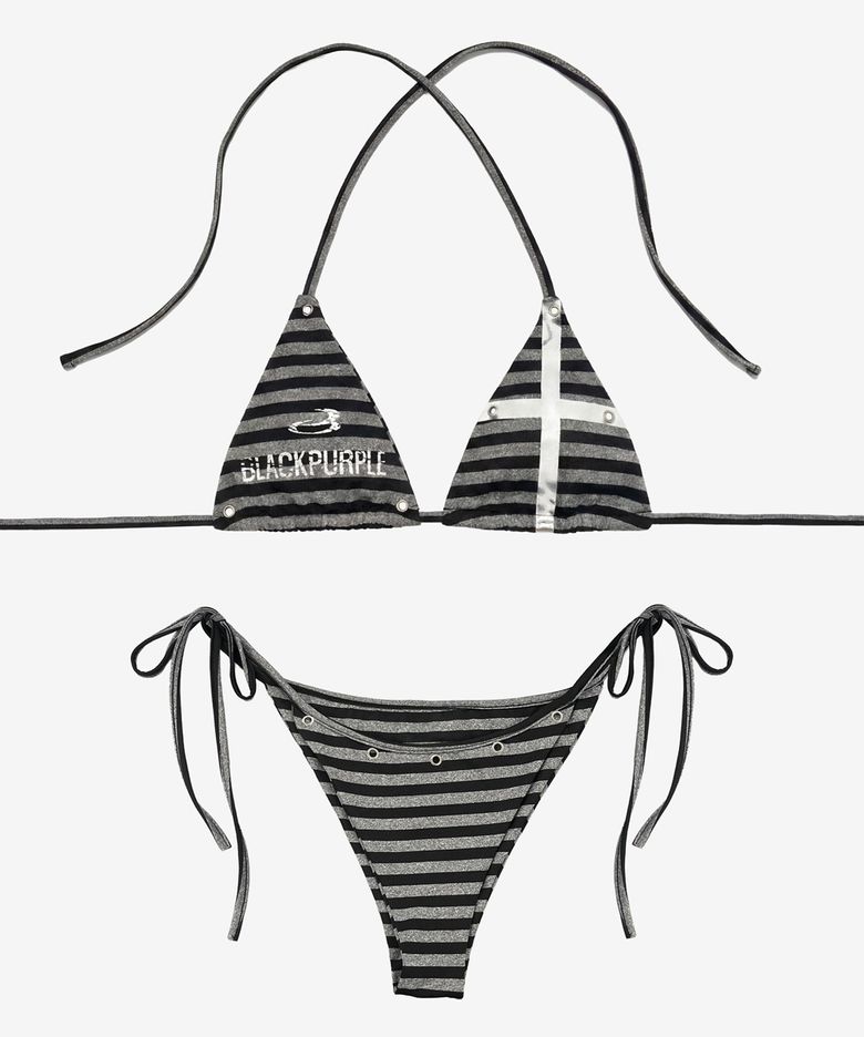 오프그리드 스트라이프 비키니_그레이 Offgrid Stripe Bikini_Gray