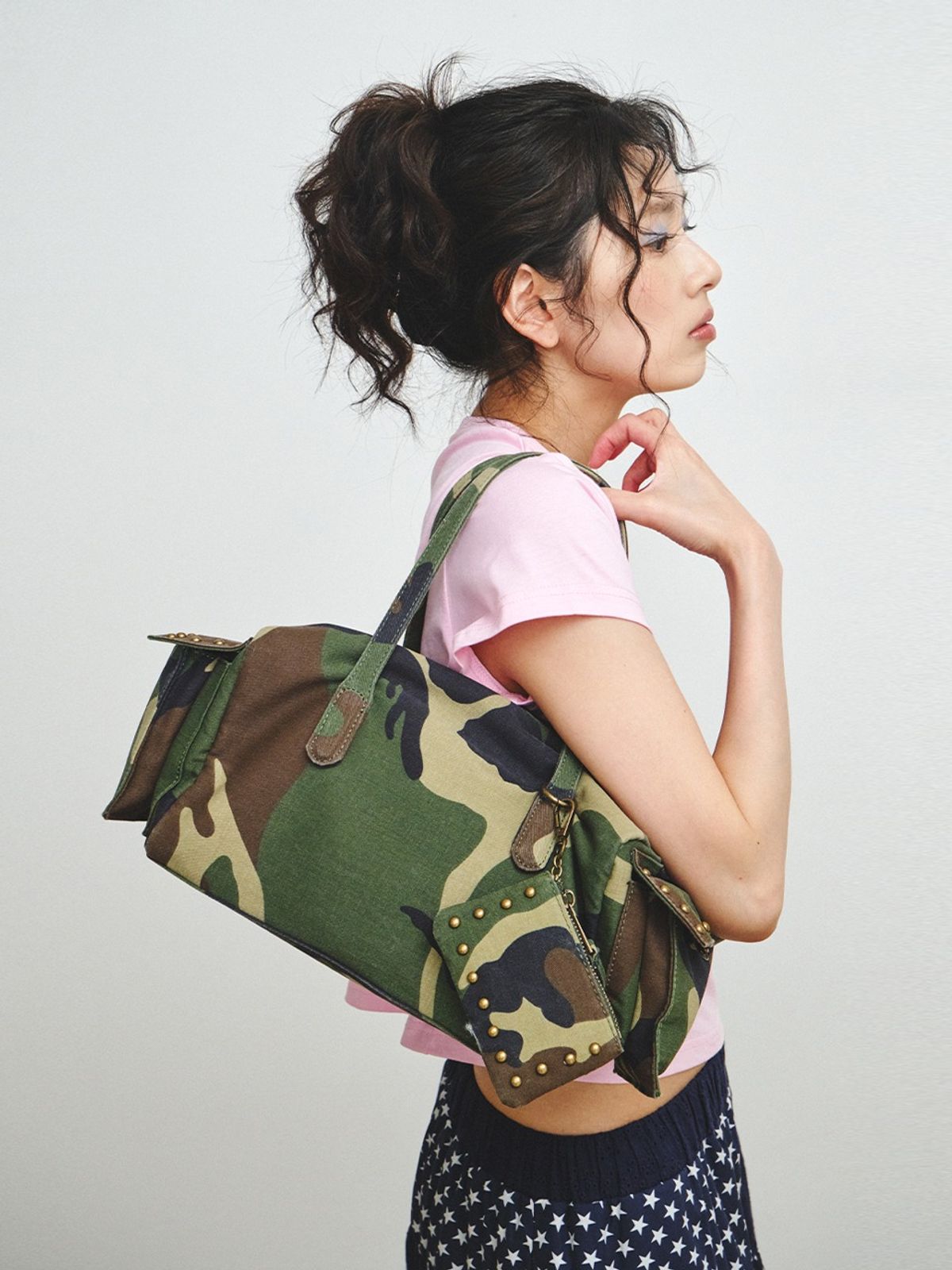 플리즈프로젝트(PLZPROJECT) COMBAT BOSTON BAG, WOODLAND