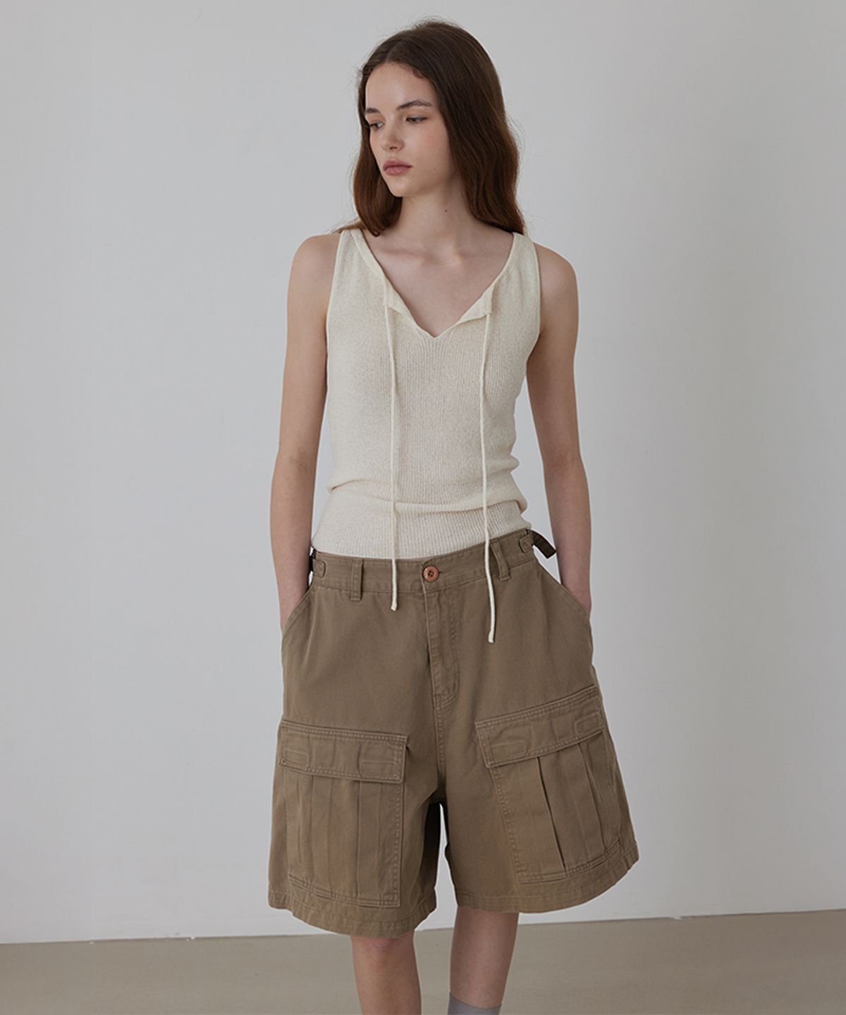 퀸스래빗(Q'SRB) Cargo Buckle Bermuda Pants
