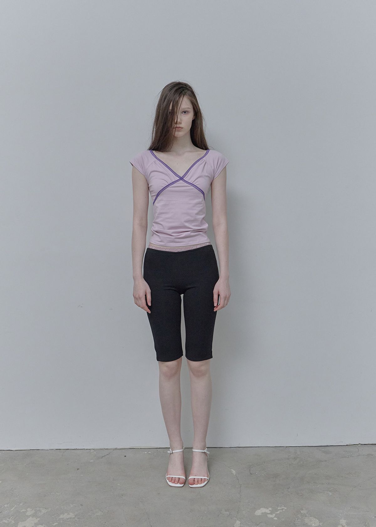 필세(PHILCE) Lace leggings pants, Black