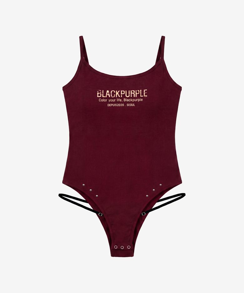 컷아웃 바디 수트 나시_버건디 Cutout Body Suit_Burgundy