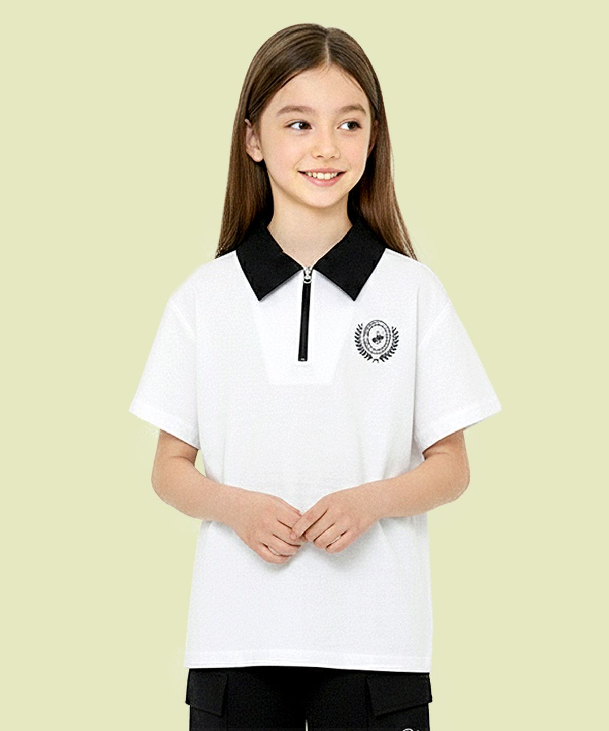 비버리힐즈 폴로클럽 키즈(BEVERLY HILLS POLO CLUB KIDS) 다이얼반집업반팔티셔츠 [화이트]