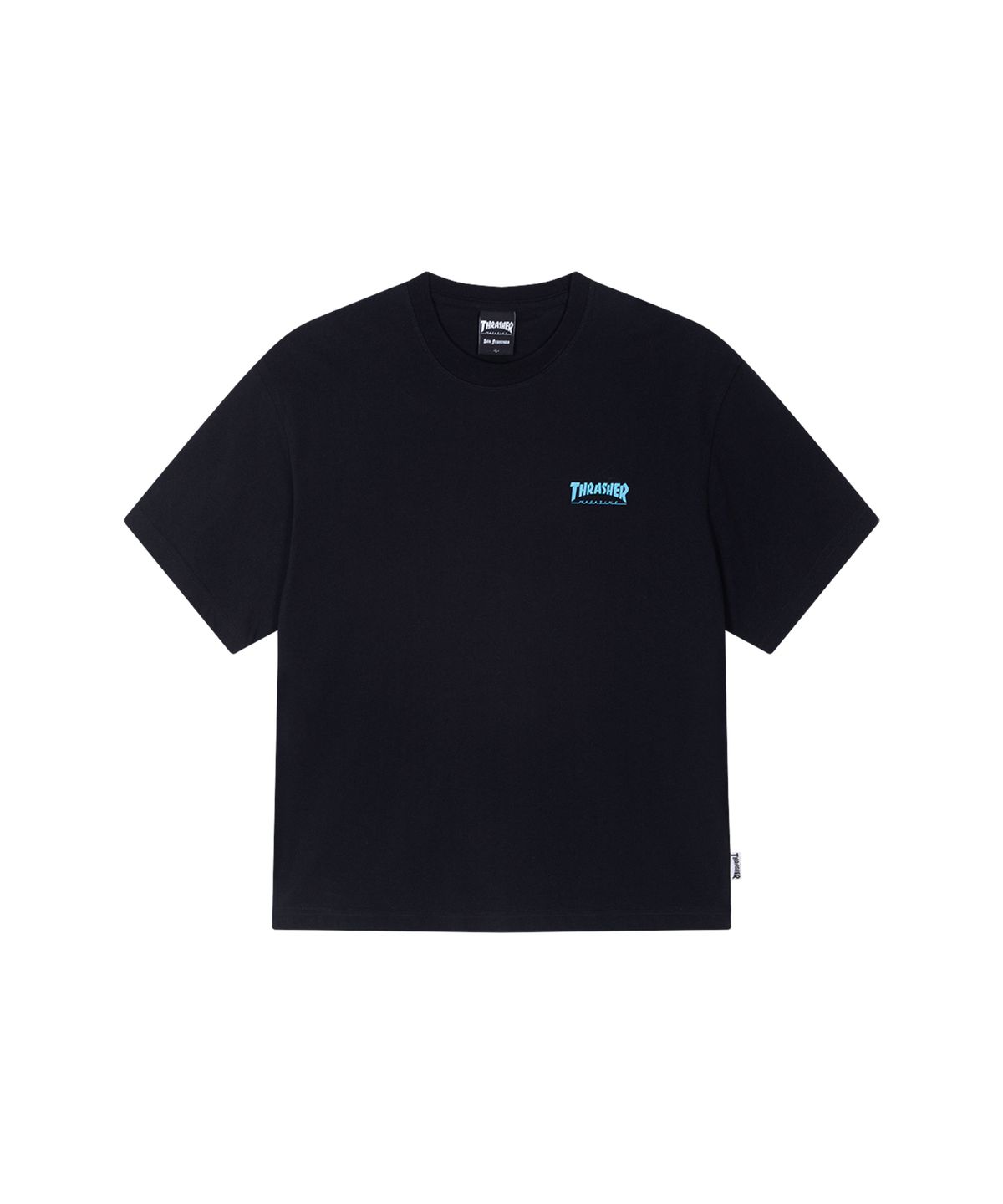 트레셔(THRASHER) 스케이트 앤드 디스트로이 크롭 티셔츠 블랙