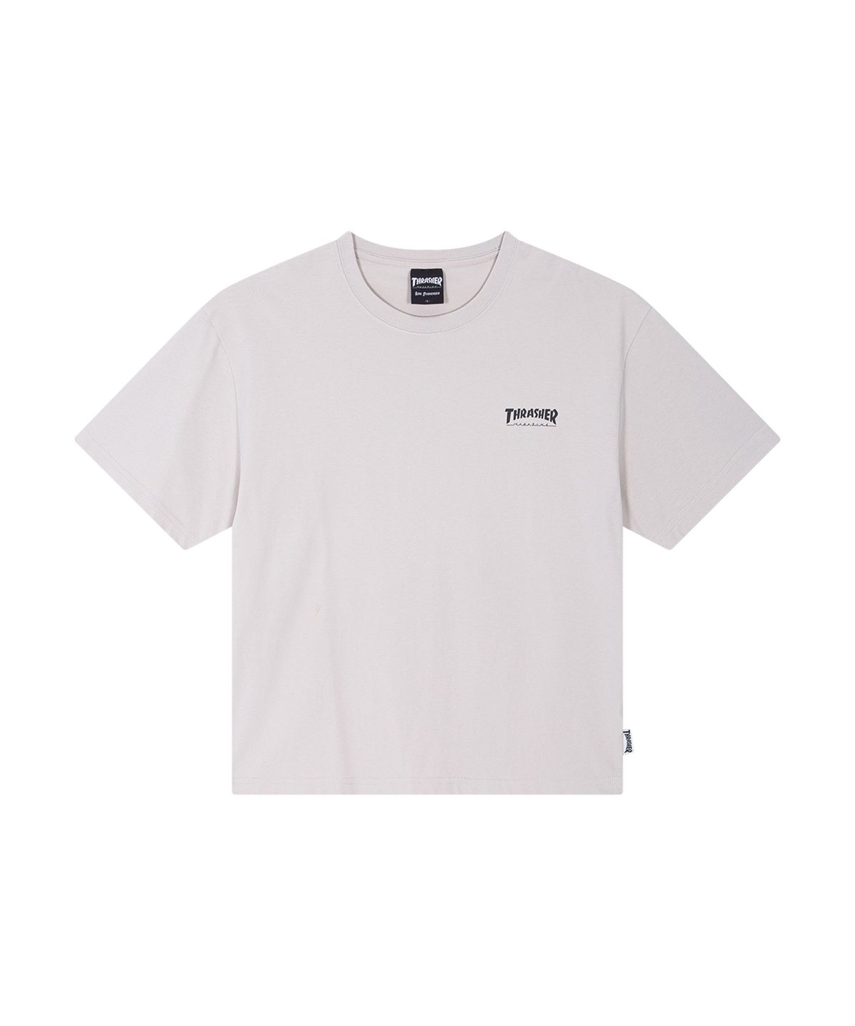 트레셔(THRASHER) 스케이트 앤드 디스트로이 크롭 티셔츠 크림