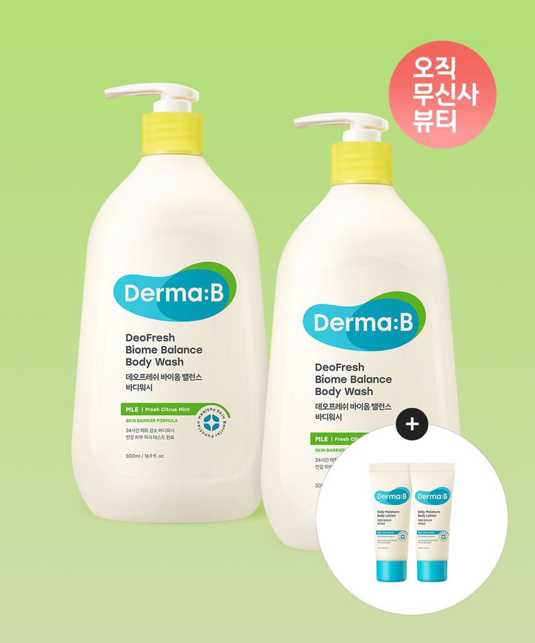 데오프레쉬 바이옴 밸런스 바디워시 500ML X 2개+[증정]데일리 모이스처 바디로션 20MLX2개