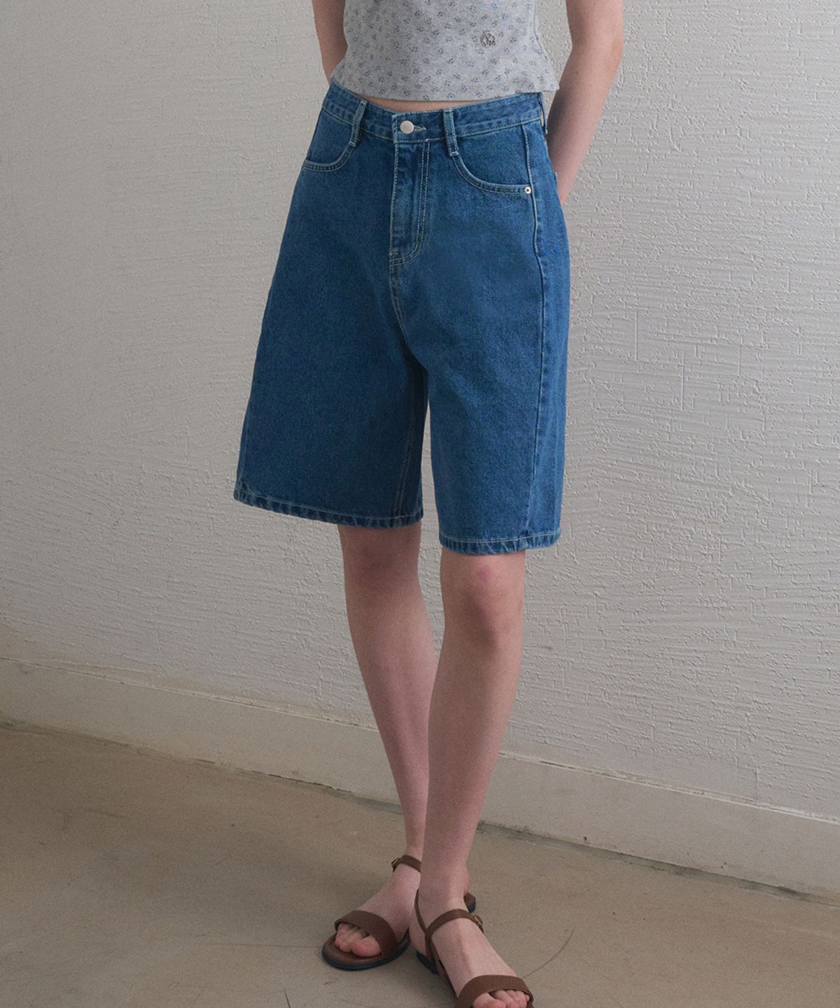 헤인트(HAINT) HARPER SIDE-CUTTING BERMUDA DENIM PANTS 2COL__BLUE