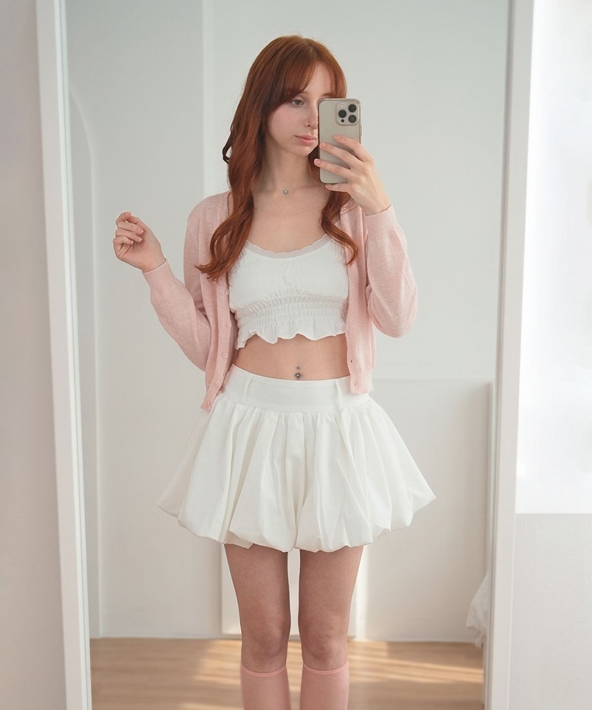 클레이스(CLACE) 데일리 썸머 브이넥 가디건_핑크