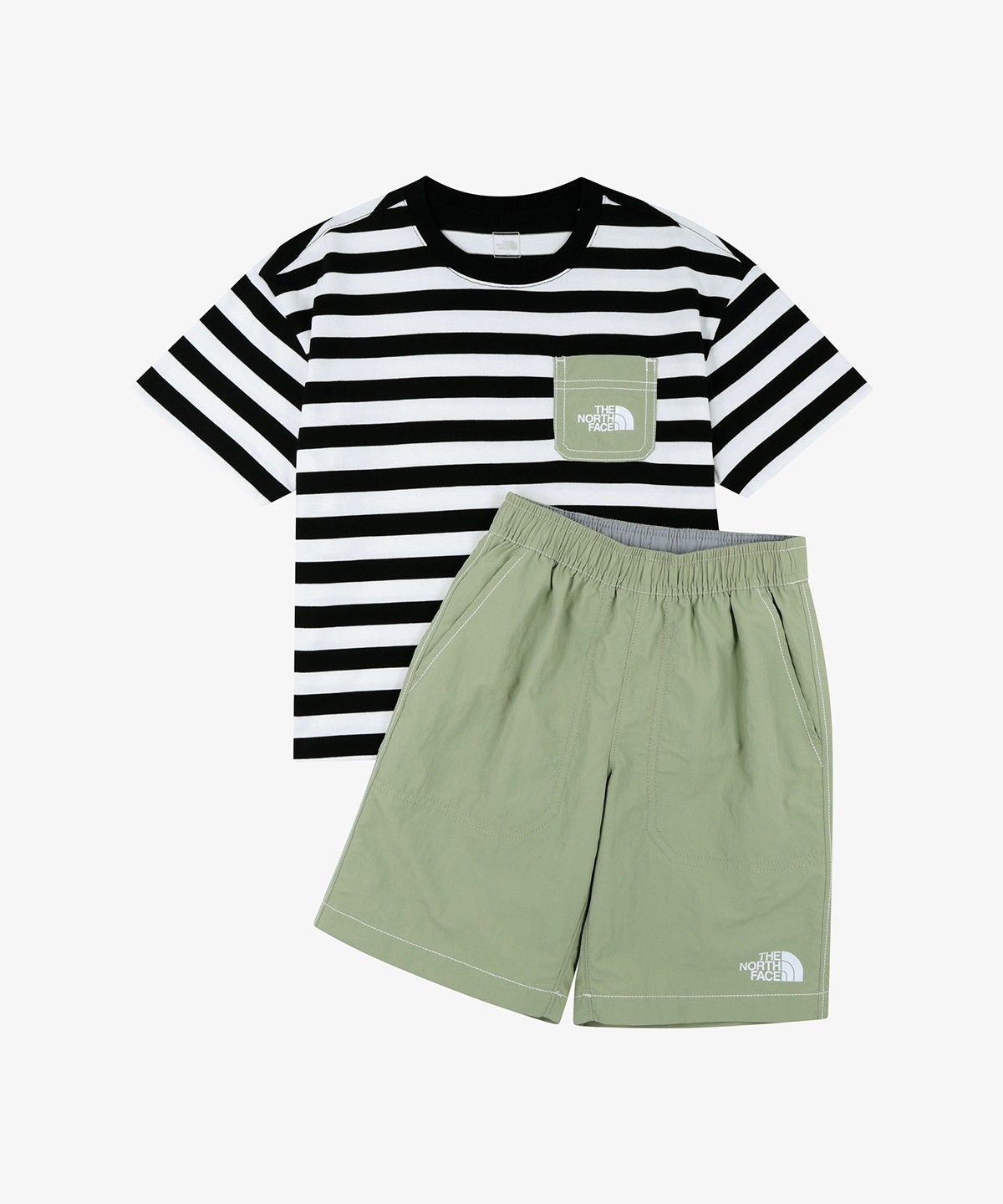 노스페이스 키즈(THE NORTH FACE KIDS) 키즈 플레이온 스트라이프 크루세트 NT7US12S_BLK