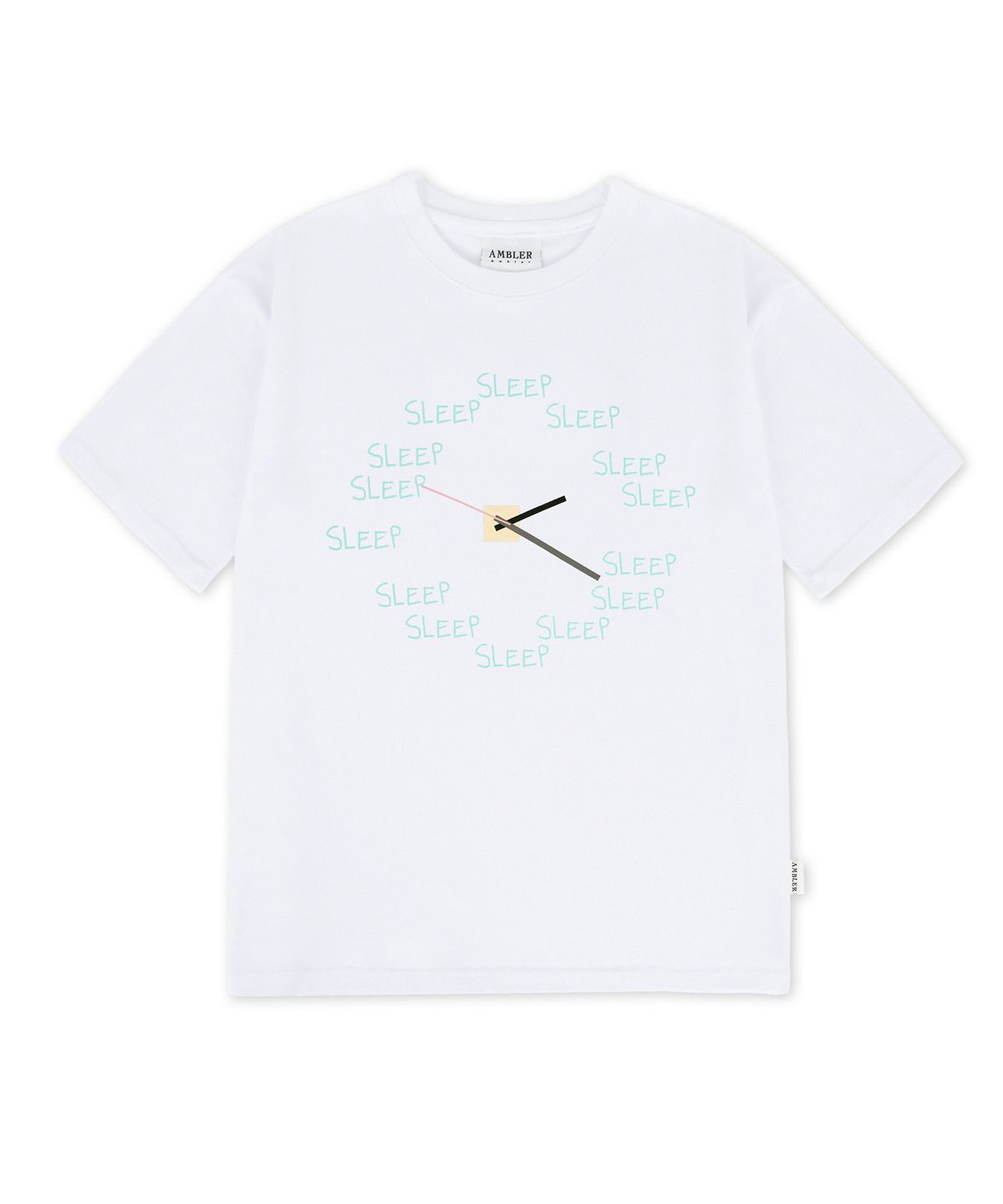 엠블러(AMBLER) Sleep Clock 그래픽 반팔 티셔츠 AS1319 (화이트)