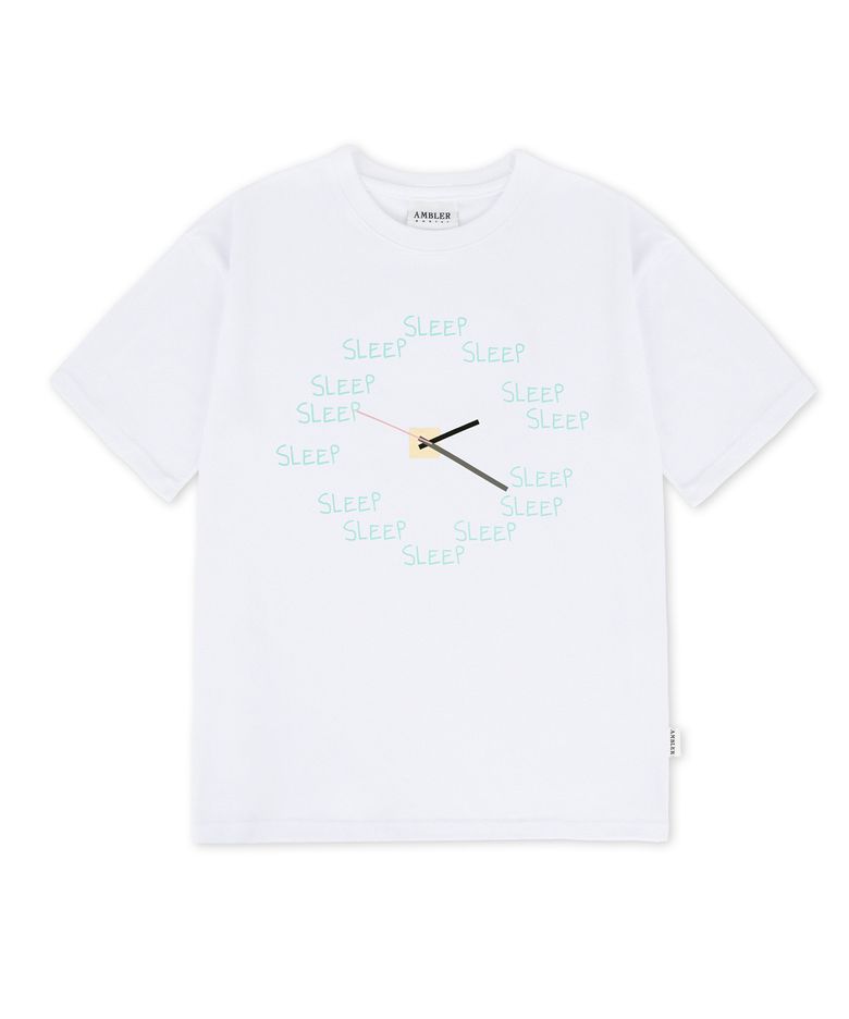 Sleep Clock 그래픽 반팔 티셔츠 AS1319 (화이트)