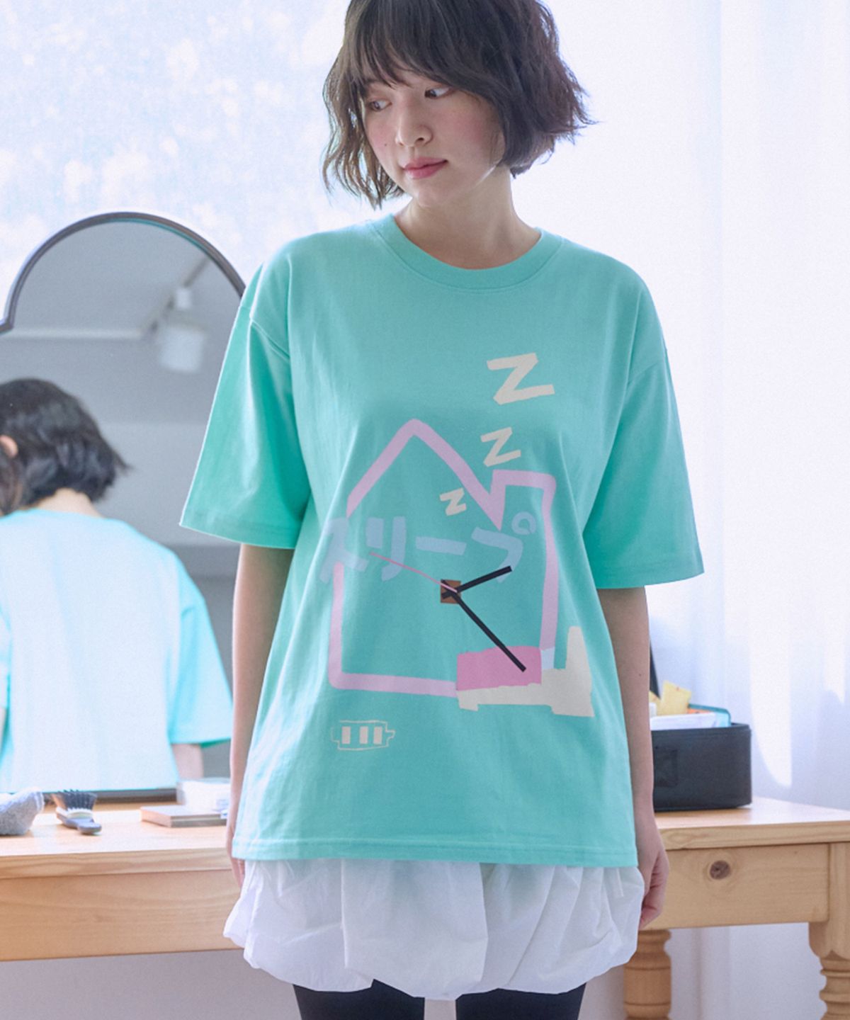 엠블러(AMBLER) BedLOVE 그래픽 반팔 티셔츠 AS1320 (민트)
