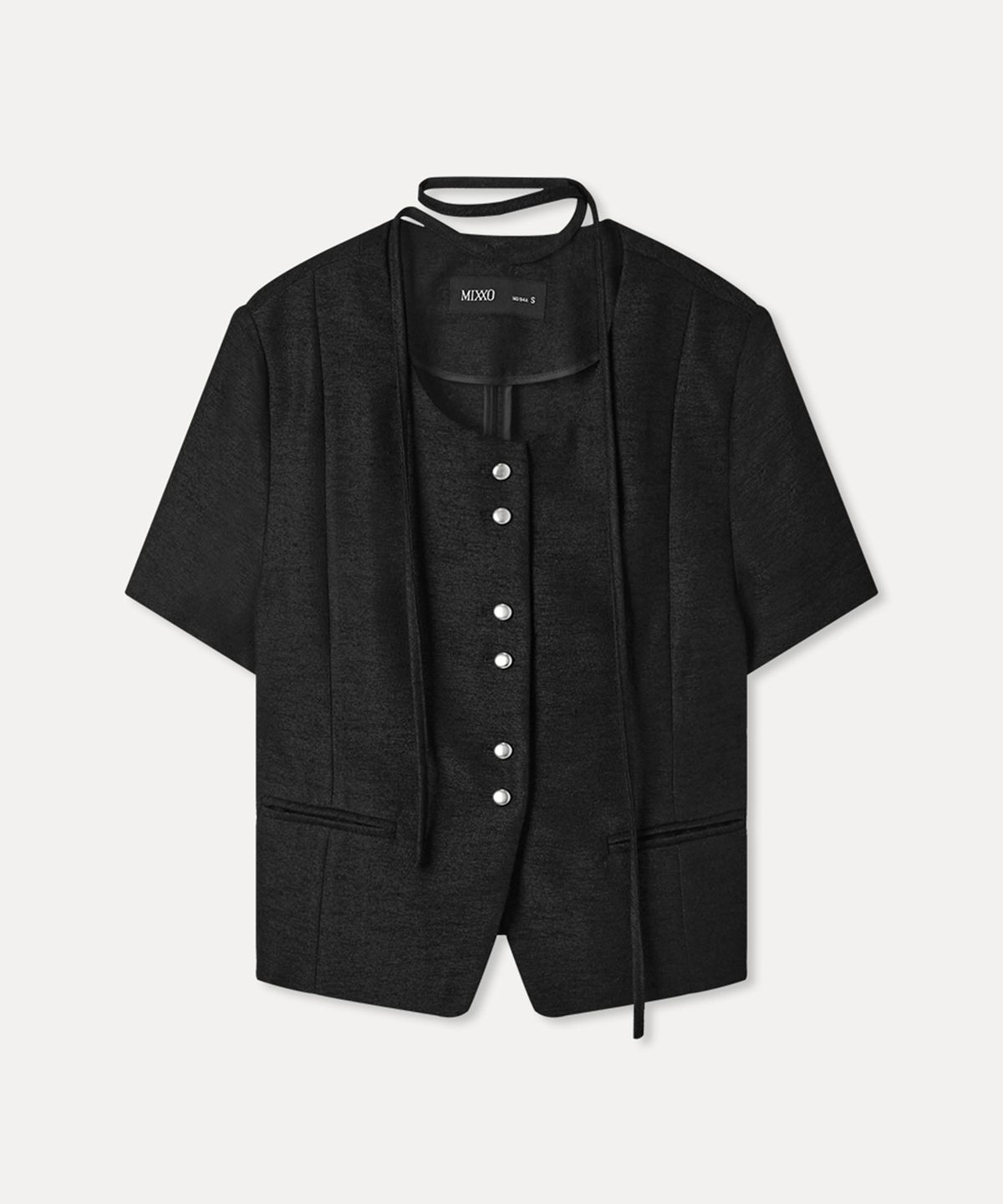 미쏘(MIXXO) 트위드 반팔자켓_MIWJKG7B01