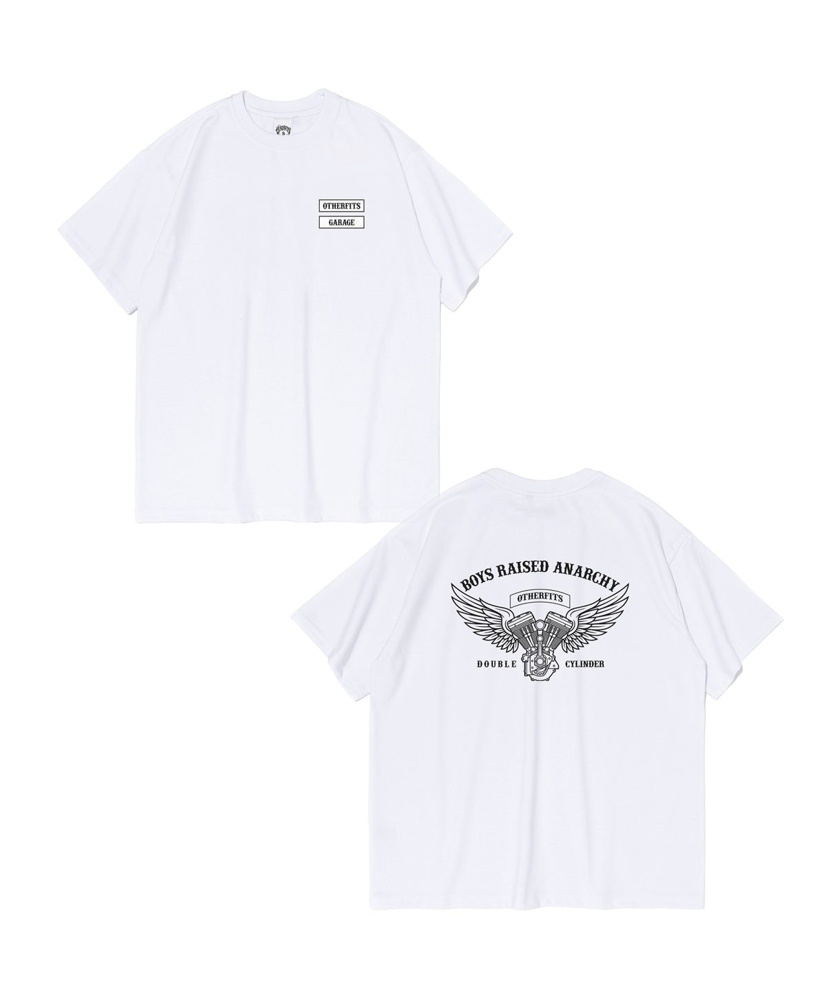 아더피츠(OTHERFITS) 개러지 윙스 그래픽 반팔티셔츠 (화이트)