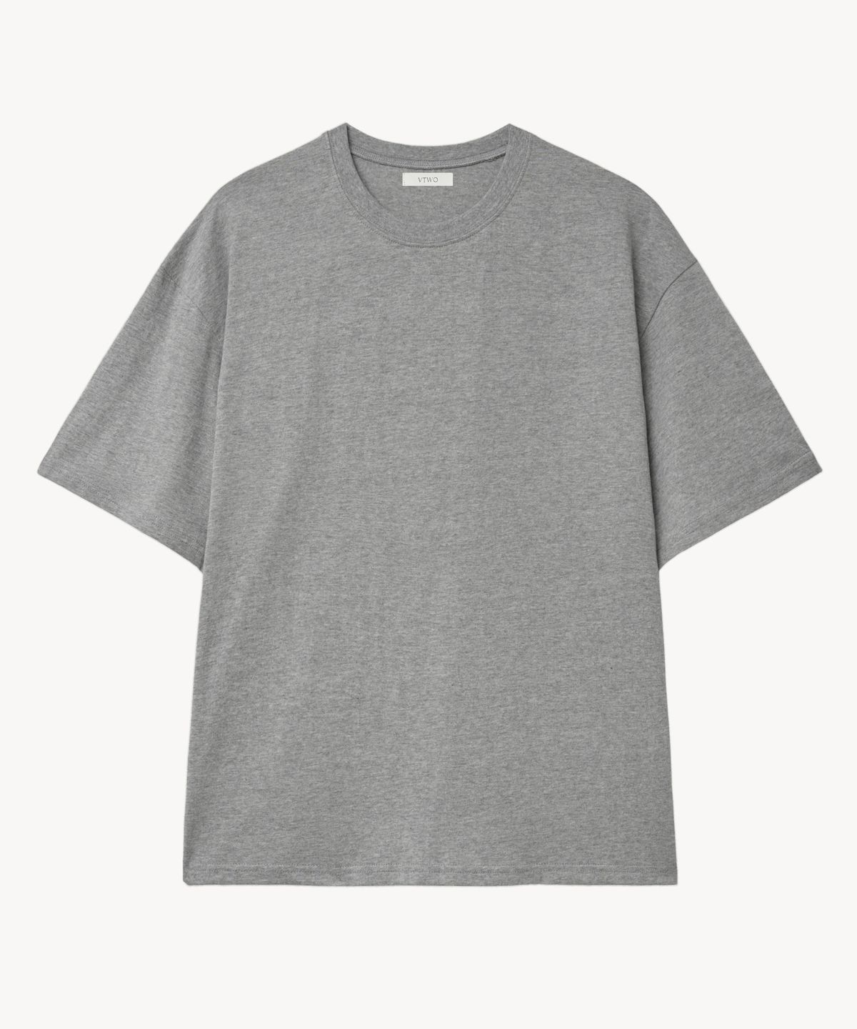 브이투(VTWO) 워시드 크롭 티셔츠 (GRAY)