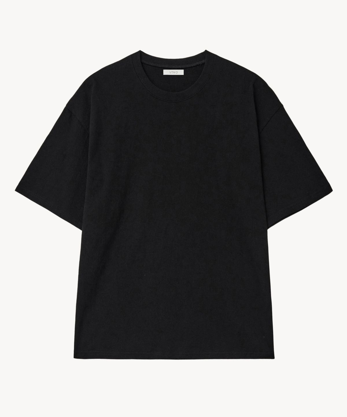 브이투(VTWO) 워시드 크롭 티셔츠 (BLACK)