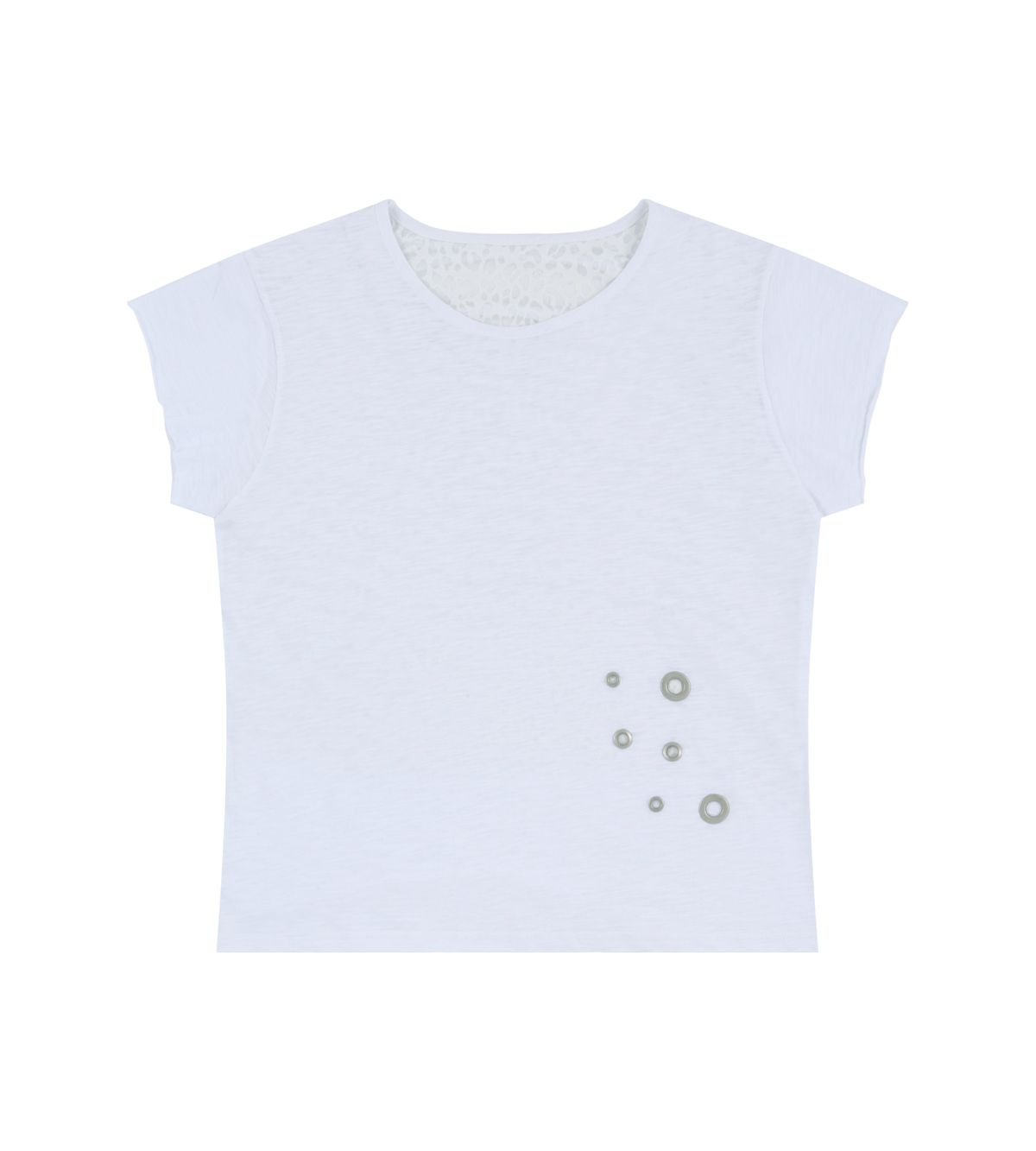 알디유(ALDIYOUU) Grunge Claw Leopard Eyelet Tee (White)