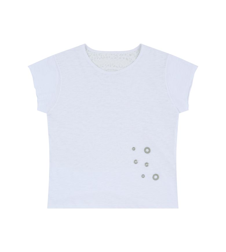 Grunge Claw Leopard Eyelet Tee (White)