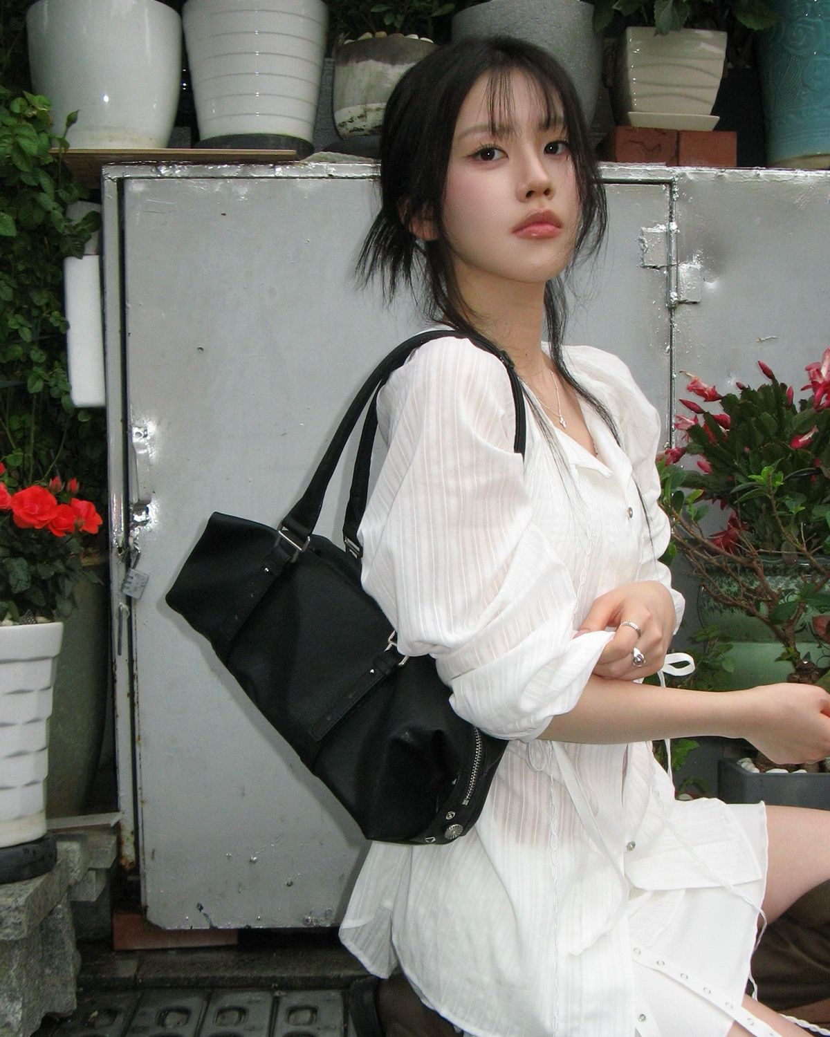 여밈(YEOMIM) [×윤비누] pillow bag (black)