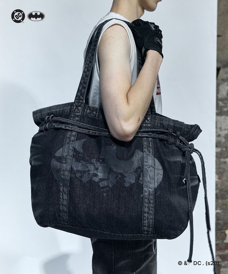 (Batman Edition) Batman Large Denim Shopper Bag Washed Gray