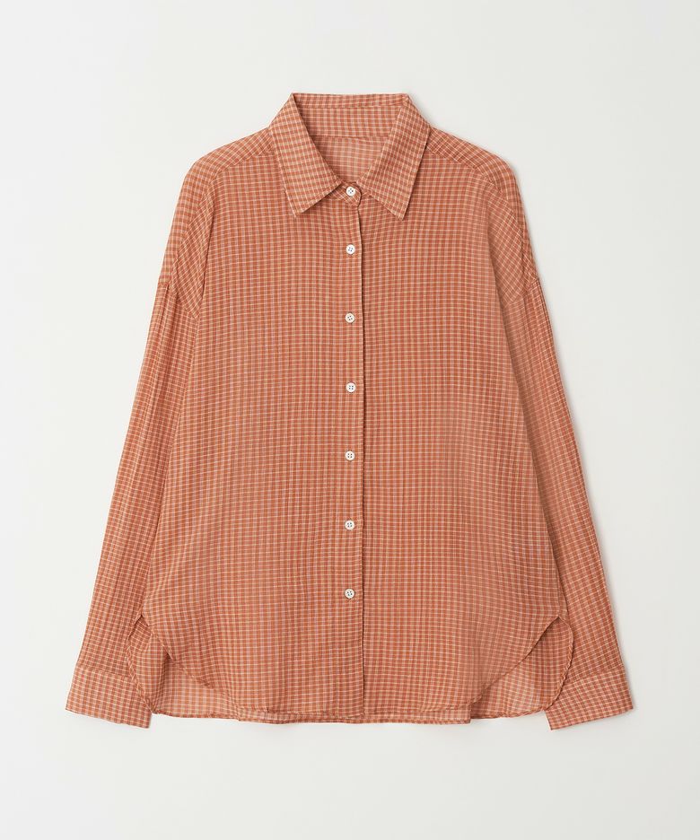 Check Breeze Relaxed Shirt Orange