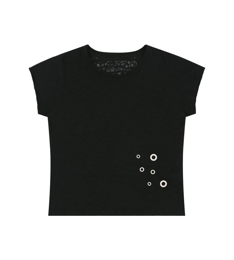 Grunge Claw Leopard Eyelet Tee (Black)