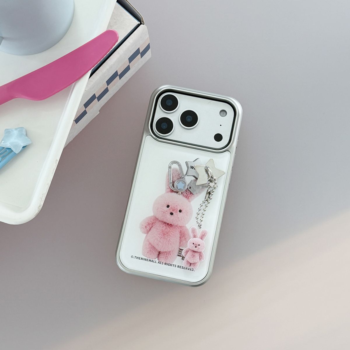 더나인몰(THE NINEMALL) little keyring friends [실버 맥세이프 범퍼케이스]