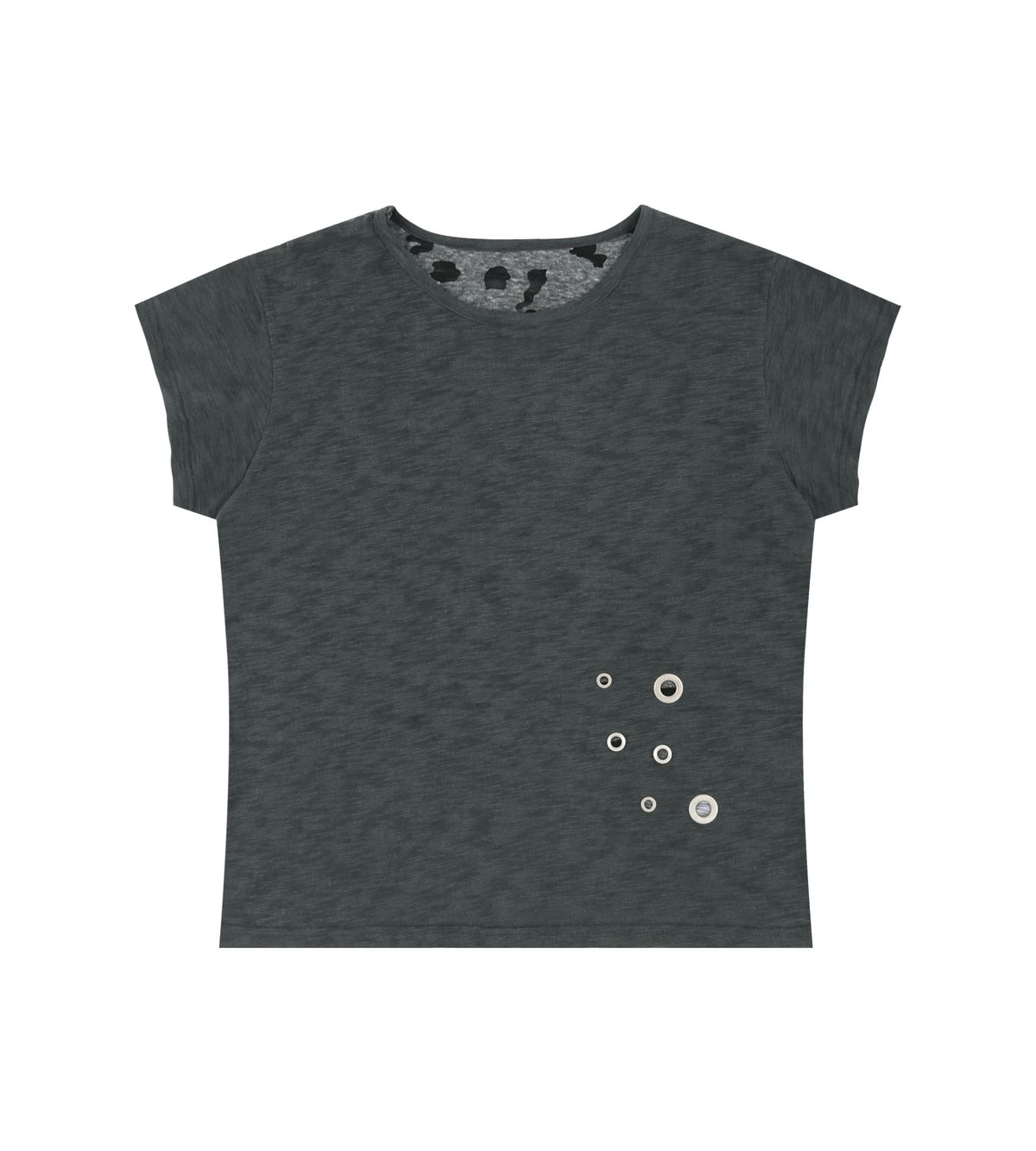 알디유(ALDIYOUU) Grunge Claw Camo Eyelet Tee (Charcoal)