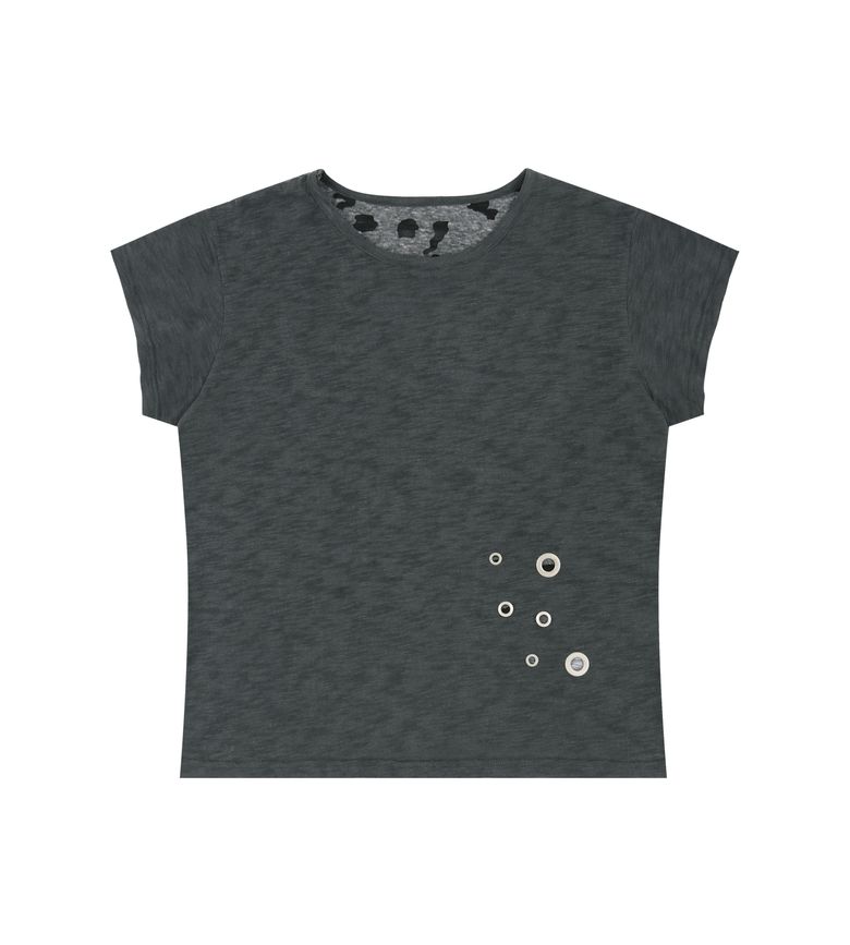 Grunge Claw Camo Eyelet Tee (Charcoal)