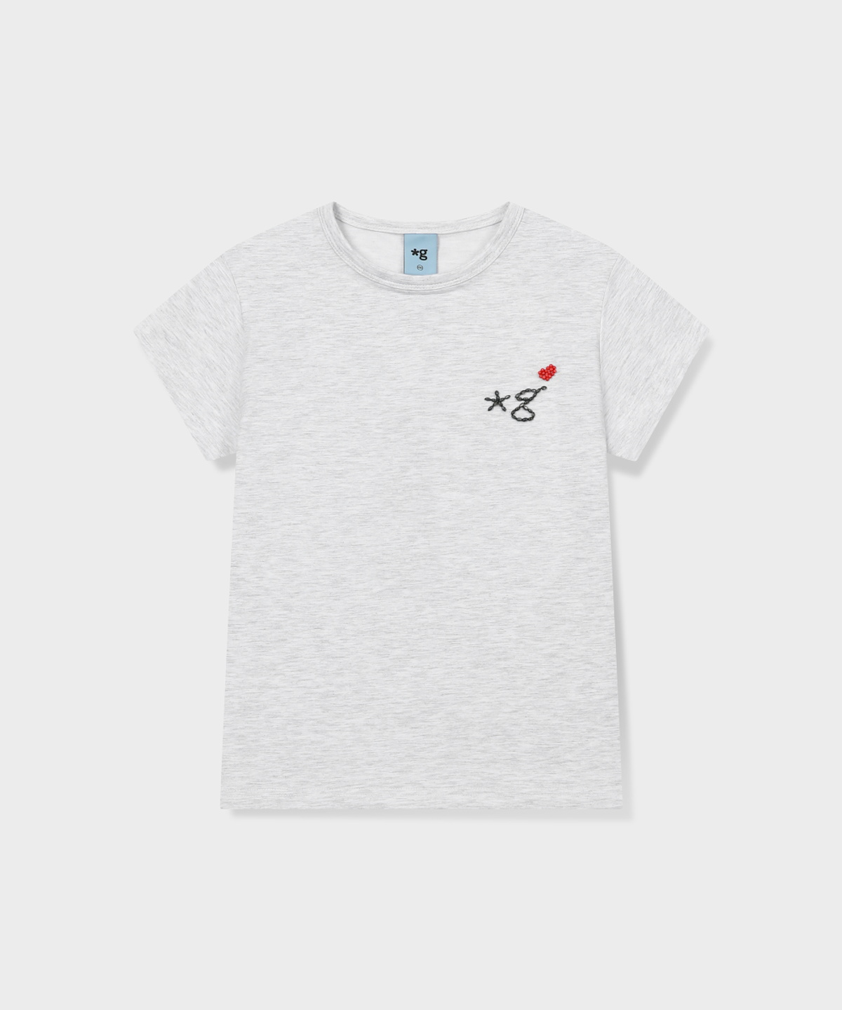 글런든(GRUNDEN) BEADED LOGO T-SHIRT (LIGHT GREY)_G26BWJTS01
