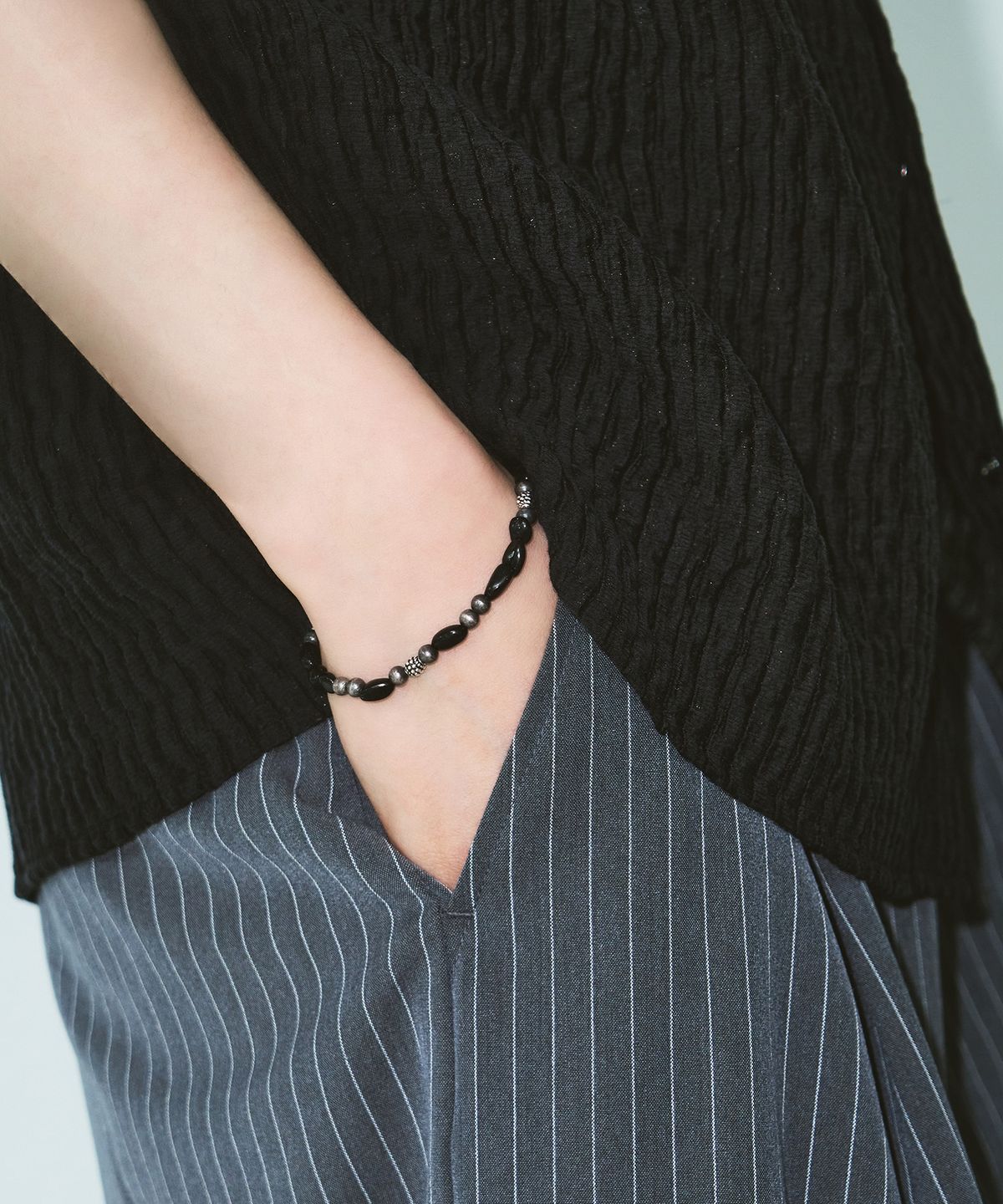 아워데이즈(OURDAYZ) 블랙 스톤 팔찌 [BLACK]