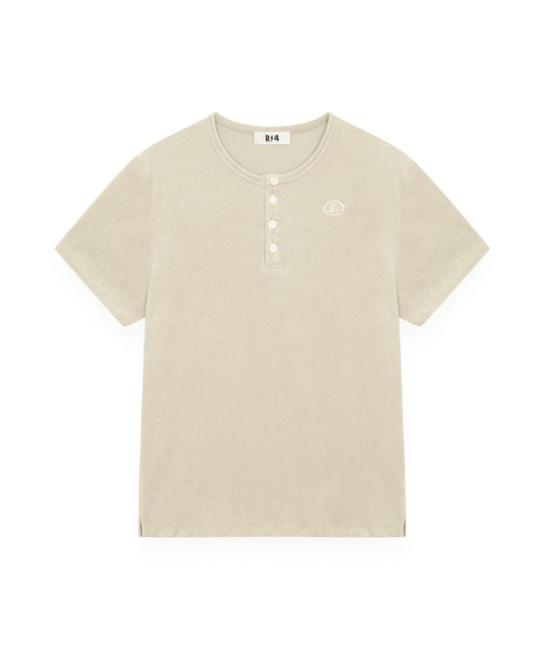 R-0072 / TERRY SHORT HENLEY(BEIGE)