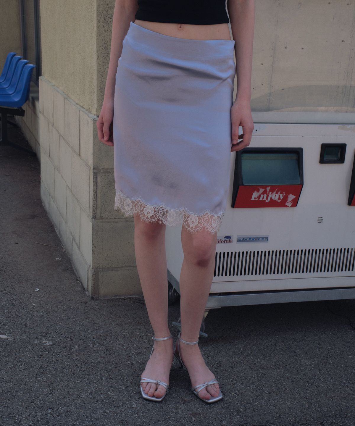 씨타(CITTA) Satin Lace Midi Skirt_CTS631(3color)