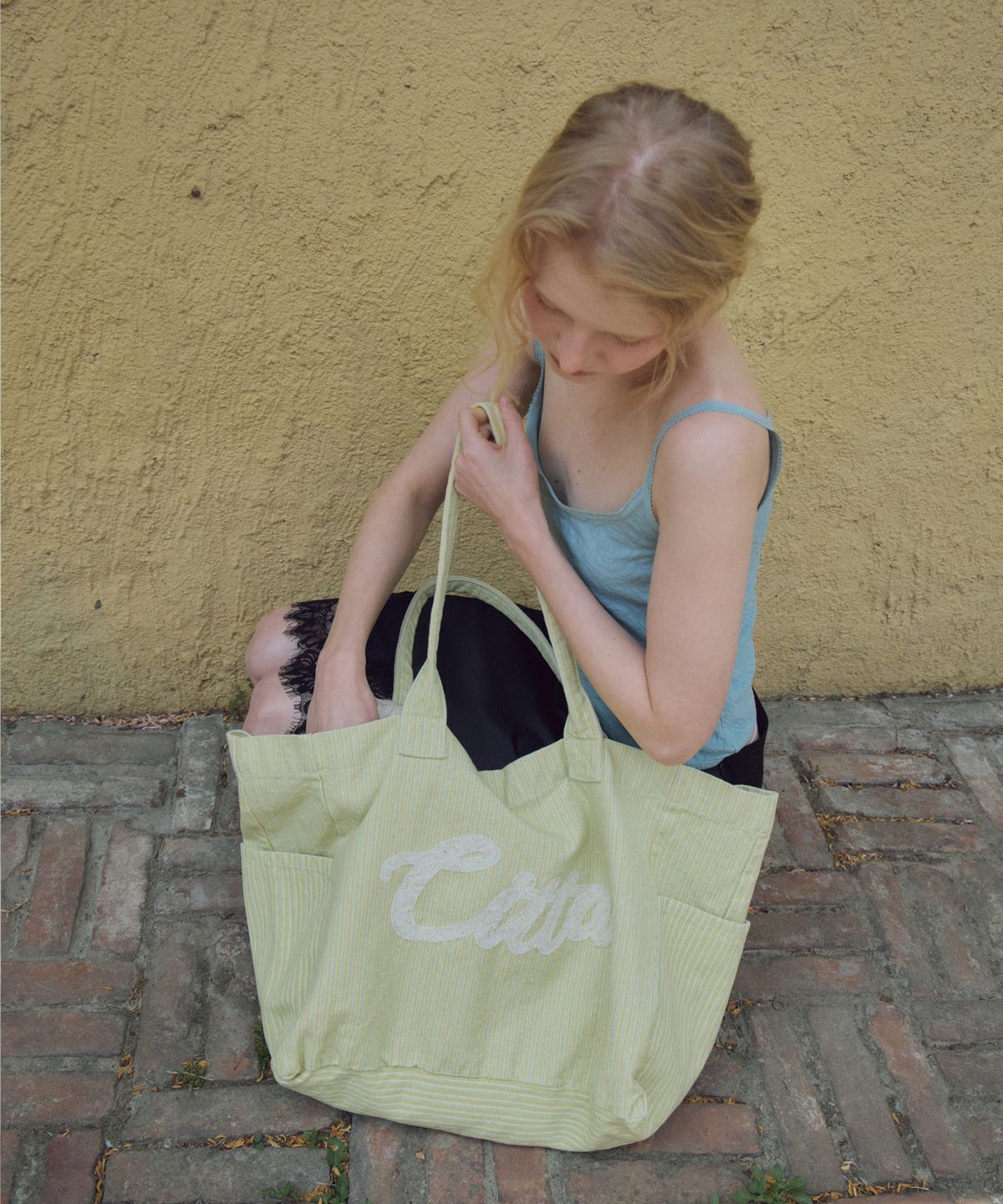 씨타(CITTA) Stripe Eco Bag_CTA953(Yellow)