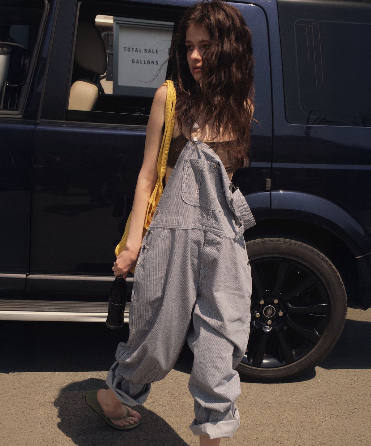 씨타(CITTA) Laid-Back Oversized Overalls_CTB569(Ivory Stripe)