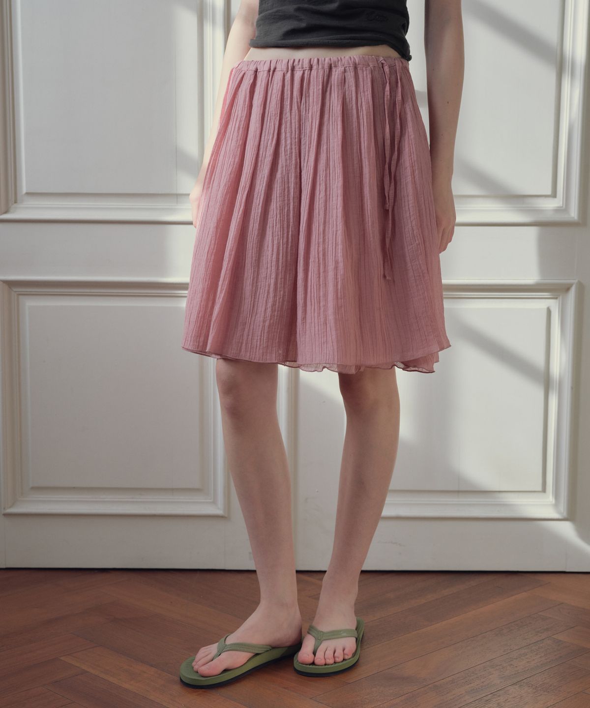 씨타(CITTA) Double Shirring Skirt_CTS633(Pink)