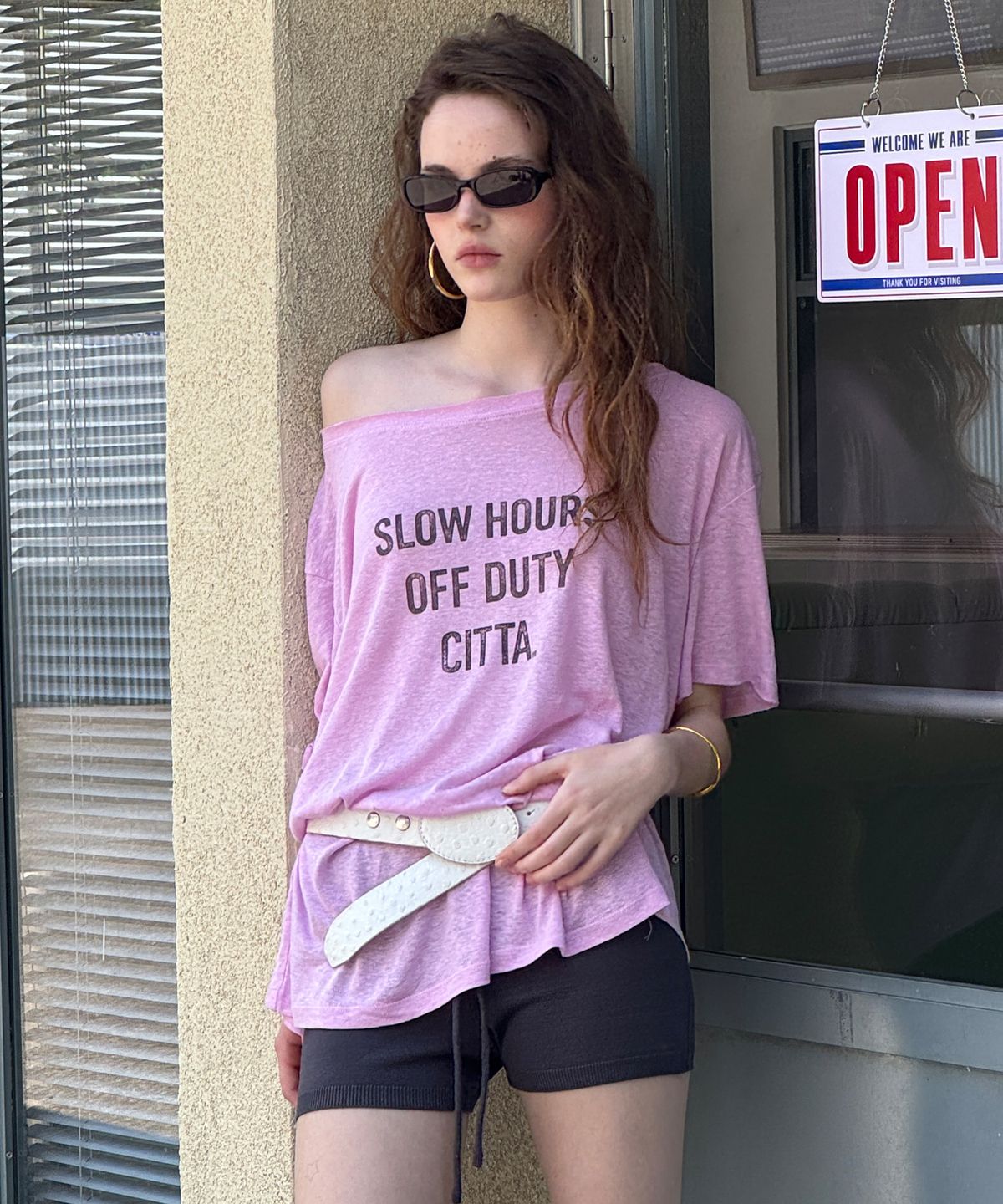 씨타(CITTA) Sheer Linen Overfit T-shirt_CTT3019(Lilac)