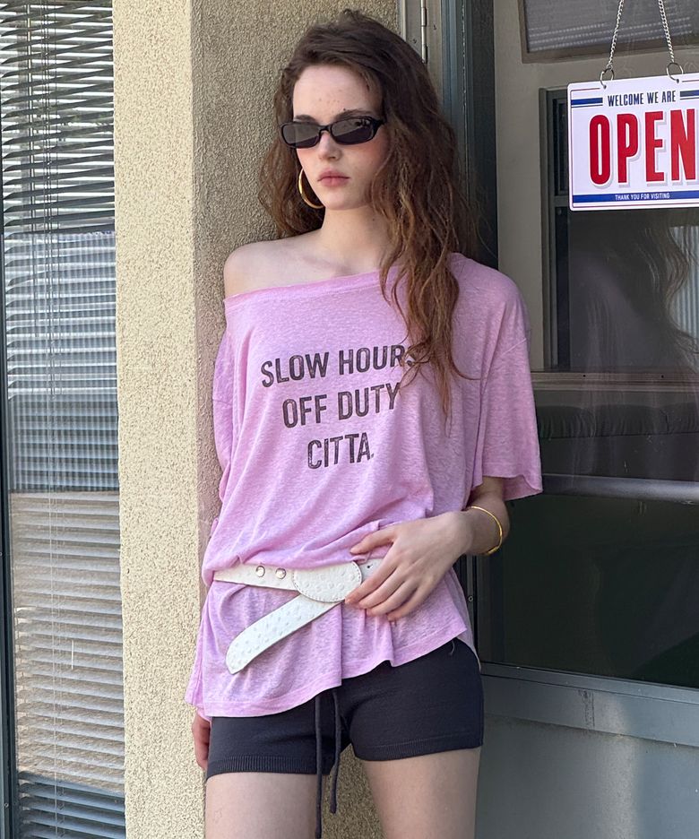 Sheer Linen Overfit T-shirt_CTT3019(Lilac)