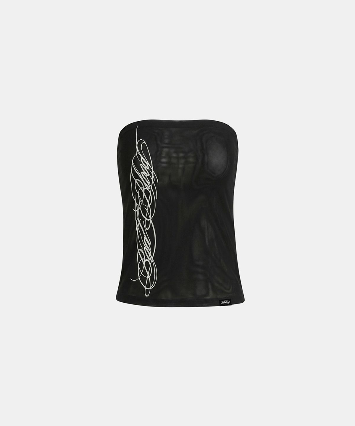 배드블러드(BADBLOOD) [AQUA] 다크 클래식2 메쉬 롱 튜브 탑 - 블랙