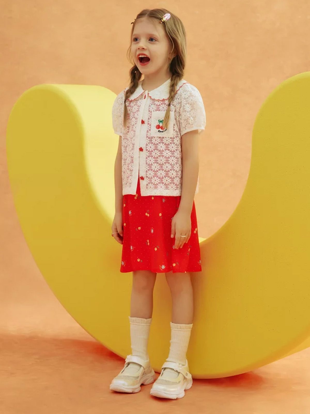 베네통키즈(BENETTONKIDS) 바캉스 블라우스 원피스 SET_QASE05631WH