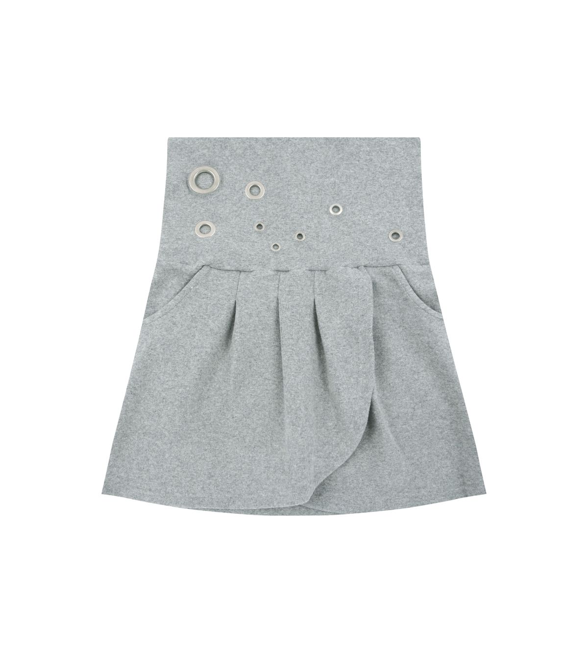 알디유(ALDIYOUU) Eyelet 2 - Way Wrap Skirt (Gray)