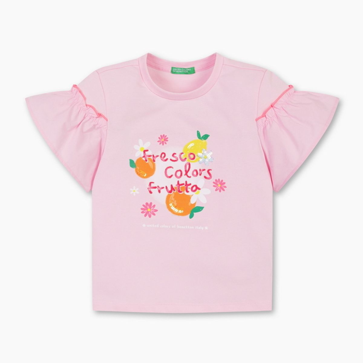 베네통키즈(BENETTONKIDS) 프루타 스팽글 티셔츠_QATS33631PK