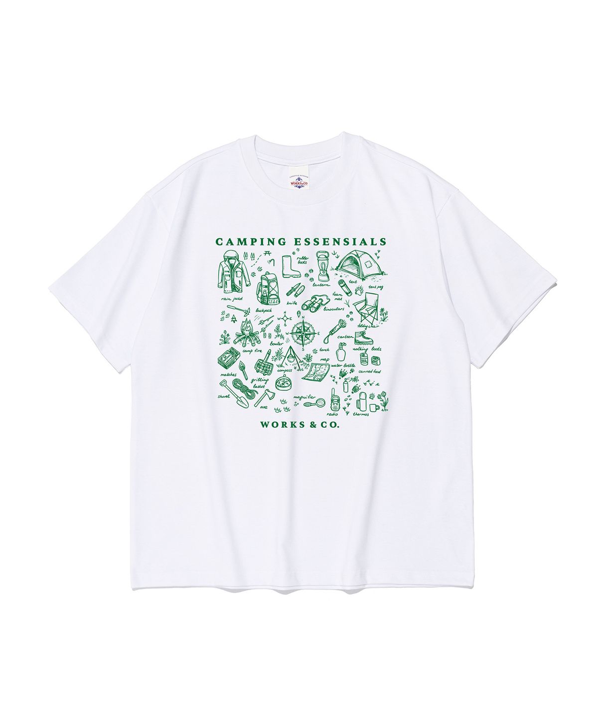 웍스앤코(WORKS & CO.) 익스플로러 캠핑 그래픽 반팔티 (화이트)
