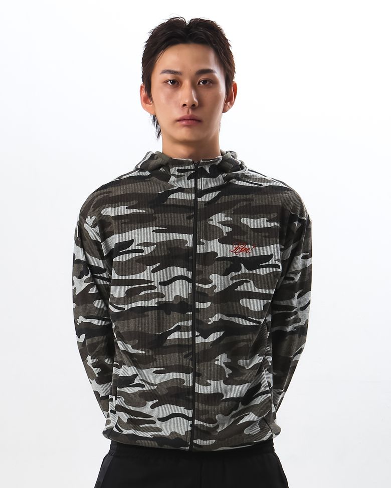 WAFFLE ZIP UP CAMO