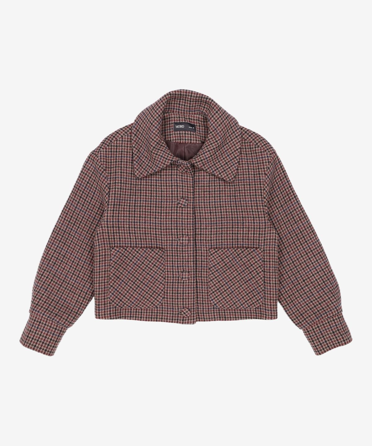 미쏘(MIXXO) 울체크 빅카라 숏자켓 MIWJKBV22G XS M