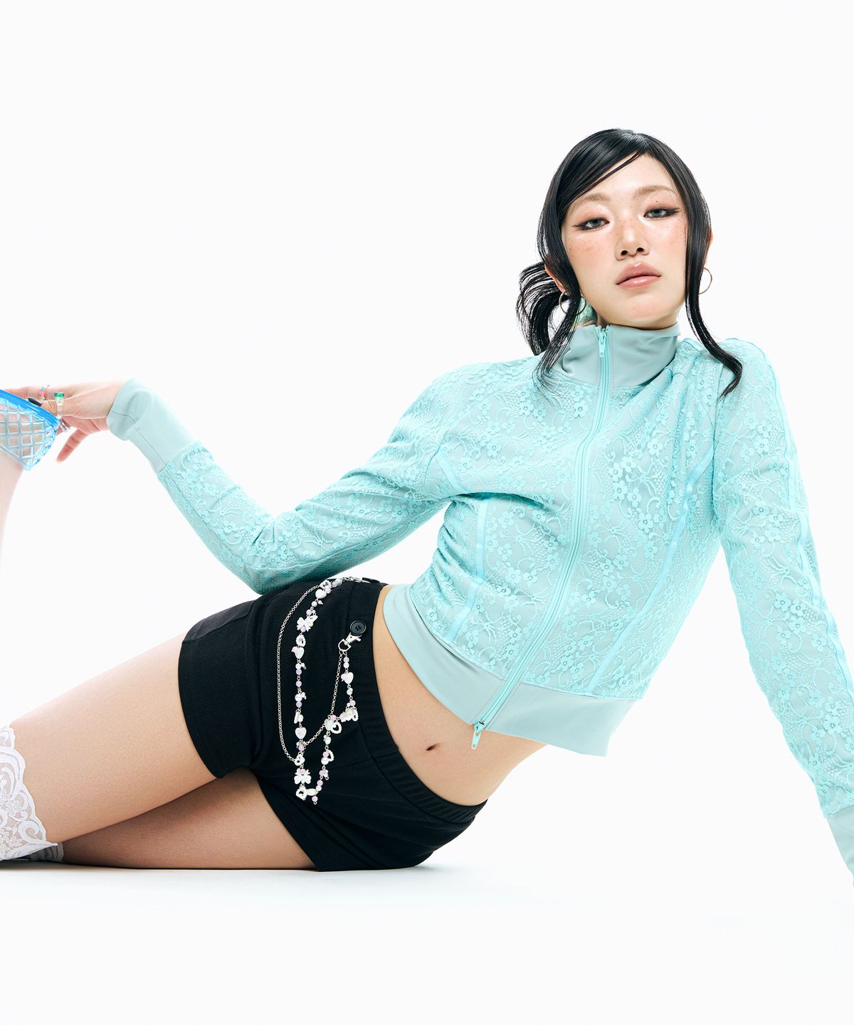 슬리시스(SLYISIS) Lace Covered Track Jacket (Mint)