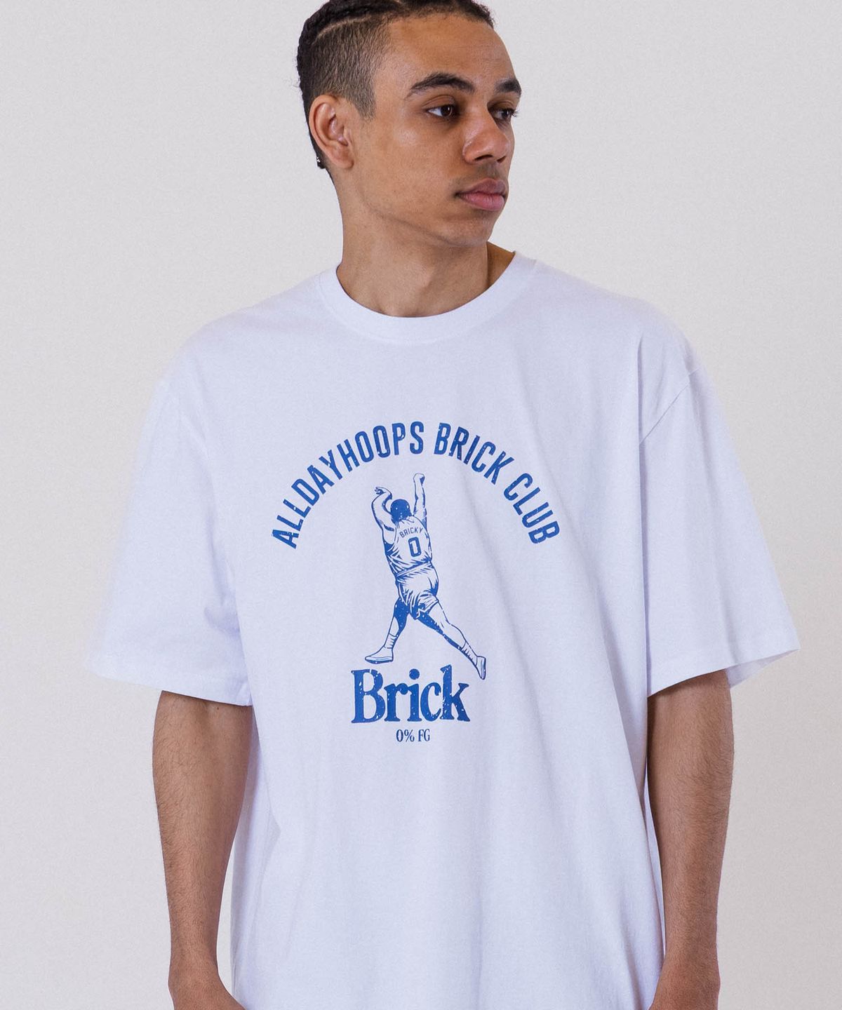 올데이훕스(ALL DAY HOOPS) 올데이훕스 브릭클럽 오버핏 반팔 티셔츠 화이트