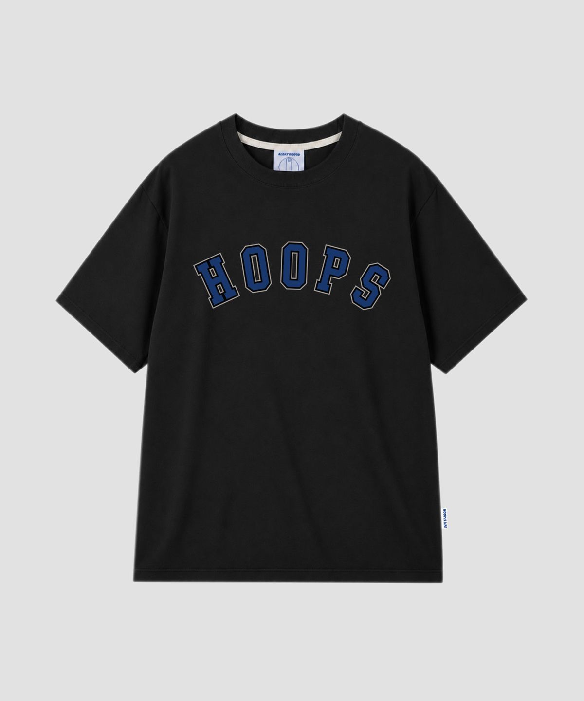 올데이훕스(ALL DAY HOOPS) 훕스 바시티로고 오버핏 반팔 티셔츠 블랙