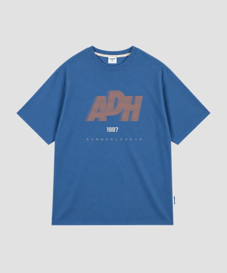 ADH 섬머리그 오버핏 반팔 티셔츠 블루