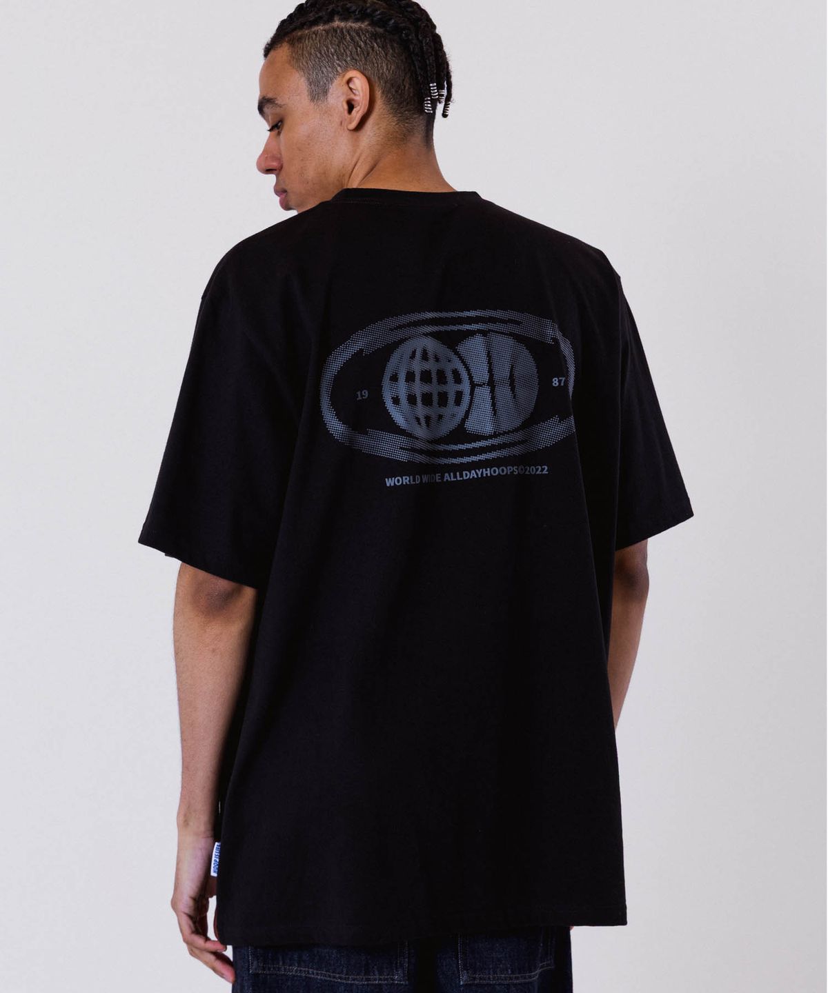 올데이훕스(ALL DAY HOOPS) ADH 월드와이드 오버핏 반팔 티셔츠 블랙