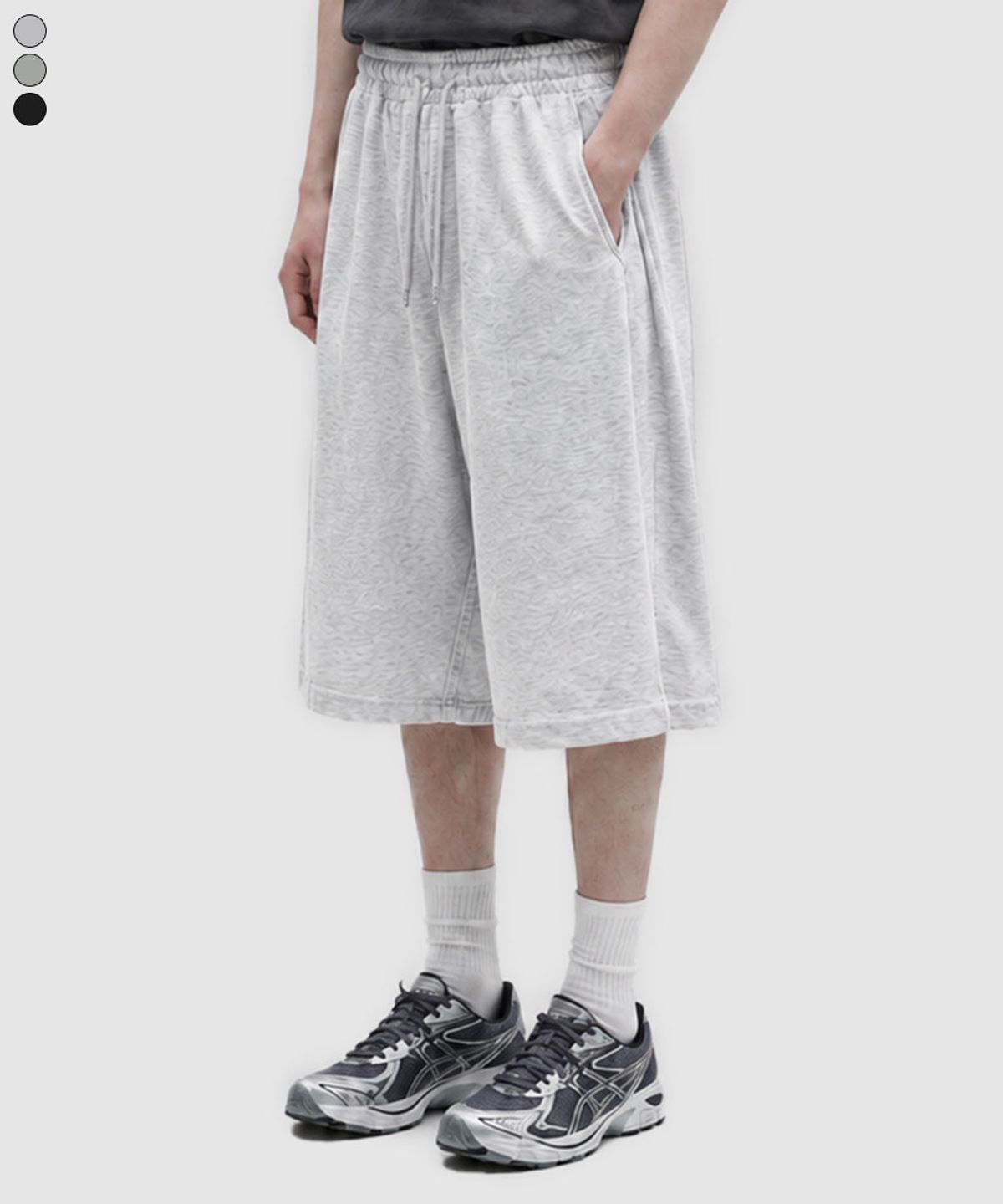 베이직라벨(BASIC LABEL) Yus Side Pintuck Wide Bermuda Shorts Pants 3 Color [BLST_2501]